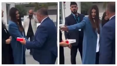 Aishwarya Rai Bachchan was welcomed at Nice airport with daughter Aaradhya. Aishwarya Rai Bachchan was welcomed at Nice airport with daughter Aaradhya.