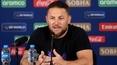 England's head coach Brendon McCullum addresses a presser. (AFP) England's head coach Brendon McCullum addresses a presser. (AFP)
