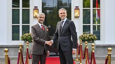External affairs minister S Jaishankar meets Netherlands Prime Minister Dick Schoof, in The Hague, Netherlands. (@DrSJaishankar) External affairs minister S Jaishankar meets Netherlands Prime Minister Dick Schoof, in The Hague, Netherlands. (@DrSJaishankar)