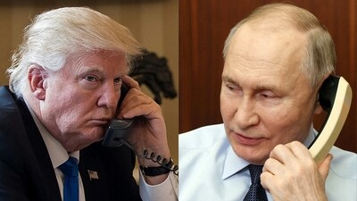Putin (R) told Trump that Russia is ready to engage with the Ukrainian side on drafting a memorandum" for the potential future peace deal. (AFP) Putin (R) told Trump that Russia is ready to engage with the Ukrainian side on drafting a memorandum" for the potential future peace deal. (AFP)