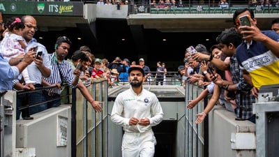 Virat Kohli walks onto the field at the MCG during India's tour of Australia in 2018-19. (AP) Virat Kohli walks onto the field at the MCG during India's tour of Australia in 2018-19. (AP)
