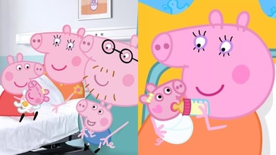 Peppa Pig now has a little baby sister as Mummy Pig finally gives birth to a third little piggy! Peppa Pig now has a little baby sister as Mummy Pig finally gives birth to a third little piggy!