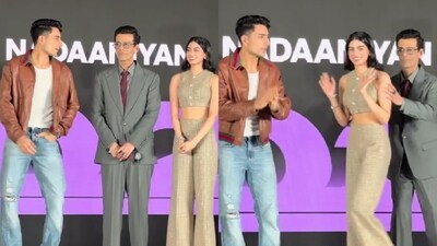Ibrahim Ali Khan, Karan Johar and Khushi Kapoor Ibrahim Ali Khan, Karan Johar and Khushi Kapoor