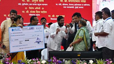 On September 3, 2024, then chief minister Eknath Shinde had handed over cheques to beneficiaries of the Ramabai Nagar and Kamraj Nagar redevelopment project (Hindustan Times) On September 3, 2024, then chief minister Eknath Shinde had handed over cheques to beneficiaries of the Ramabai Nagar and Kamraj Nagar redevelopment project (Hindustan Times)