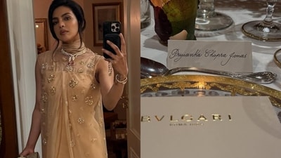 Priyanka Chopra's name was misspelt on a placecard at the Bvlgari event in Sicily.