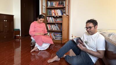 Sushant Mittal’s bedroom has a wooden case filled with books. This is his library. (HT) Sushant Mittal’s bedroom has a wooden case filled with books. This is his library. (HT)