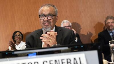 Tedros Adhanom Ghebreyesus, World Health Organization chief, applauds as member countries approve an agreement to combat future pandemics, during the 78th World Health Assembly (WHA78) at the European headquarters of the UN in Geneva, Switzerland, on Tuesday. (AP) Tedros Adhanom Ghebreyesus, World Health Organization chief, applauds as member countries approve an agreement to combat future pandemics, during the 78th World Health Assembly (WHA78) at the European headquarters of the UN in Geneva, Switzerland, on Tuesday. (AP)