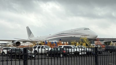 The $400 million-worth Qatari-owned super luxury Boeing Co. 747-8 jumbo jet is expected to be used as Air Force One. (AP) The $400 million-worth Qatari-owned super luxury Boeing Co. 747-8 jumbo jet is expected to be used as Air Force One. (AP)