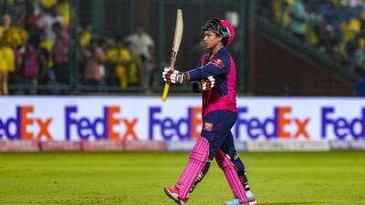 Vaibhav Suryavanshi paved the way for Rasjatahn Royals with a mature 57-run knock against Chennai Super Kings. (PTI) Vaibhav Suryavanshi paved the way for Rasjatahn Royals with a mature 57-run knock against Chennai Super Kings. (PTI)
