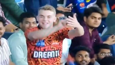 Australian YouTuber Jake Jeanings has been in India to watch the IPL, making a series out of looking like English cricketer Sam Curran. (Screengrab)