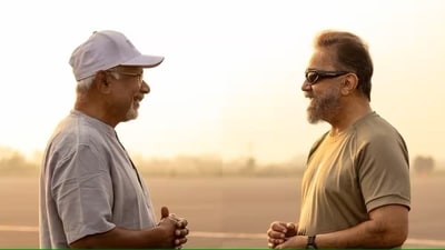 Kamal Haasan and Mani Ratnam on the sets of Thug Life. Kamal Haasan and Mani Ratnam on the sets of Thug Life.