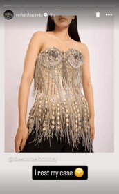 Neha Bhasin revealed that the dress was from The Source Bombay. Neha Bhasin revealed that the dress was from The Source Bombay.