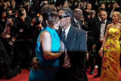 Rihanna, left, and A$AP Rocky pose for photographers upon departure from the premiere of the film Highest 2 Lowest at the 78th international film festival, Cannes, southern France, Monday, May 19, 2025. (Photo by Lewis Joly/Invision/AP) (Lewis Joly/Invision/AP) Rihanna, left, and A$AP Rocky pose for photographers upon departure from the premiere of the film Highest 2 Lowest at the 78th international film festival, Cannes, southern France, Monday, May 19, 2025. (Photo by Lewis Joly/Invision/AP) (Lewis Joly/Invision/AP)