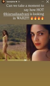 Karan Johar gushes about Kiara Advani in War 2 teaser. Karan Johar gushes about Kiara Advani in War 2 teaser.
