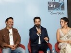 Director Karan Sharma and actors Rajkummar Rao and Wamiqa Gabbi at the SITC session.