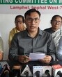 COCOMI convenor Khuraijam Athouba addresses the media at the group’s office in Imphal on Wednesday. COCOMI convenor Khuraijam Athouba addresses the media at the group’s office in Imphal on Wednesday.