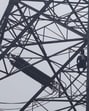 The contractor worker perched on a transmission tower in Prayagraj’s Manda area. (HT Photo) The contractor worker perched on a transmission tower in Prayagraj’s Manda area. (HT Photo)