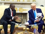 President Donald Trump meets South Africa's President Cyril Ramaphosa in the Oval Office of the White House, Wednesday, May 21, 2025, in Washington. 