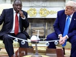 White Genocide in South Africa? South African President Cyril Ramaphosa reacts as U.S. President Donald Trump looks towards a monitor (not pictured) that shows videos allegedly pertaining to the genocide of white people in South Africa, in the Oval Office of the White House in Washington, D.C., U.S., May 21, 2025. REUTERS/Kevin Lamarque