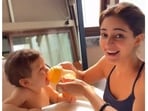 Ananya often shares cute moments with her nephew on social media. Ananya often shares cute moments with her nephew on social media.