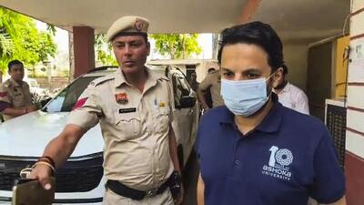 Ashoka University professor Ali Khan Mahmudabad being escorted by Haryana Police personnel after his arrest in Sonepat on Sunday. The Supreme Court on Wednesday granted interim bail to Mahmudabad, but refused to stay the investigation against him. (PTI file photo) Ashoka University professor Ali Khan Mahmudabad being escorted by Haryana Police personnel after his arrest in Sonepat on Sunday. The Supreme Court on Wednesday granted interim bail to Mahmudabad, but refused to stay the investigation against him. (PTI file photo)