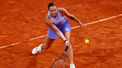 Belarus' Aryna Sabalenka is on a tour-leading 34 victories (to 6 losses) this season --including a 12-2 win-loss record on clay. (REUTERS)