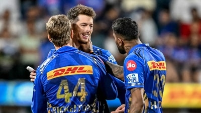 Mitchell Santner spun his web on the slow surface and claimed three wickets to breaks Delhi Capitals' back in the tricky chase. (AFP) Mitchell Santner spun his web on the slow surface and claimed three wickets to breaks Delhi Capitals' back in the tricky chase. (AFP)