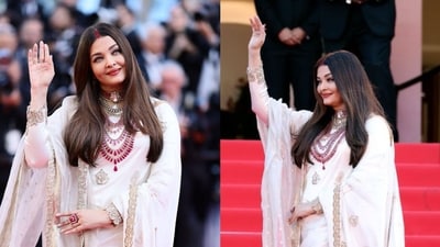 Aishwarya Rai flaunts sindoor, draped in ivory for first Cannes 2025 appearance Aishwarya Rai flaunts sindoor, draped in ivory for first Cannes 2025 appearance