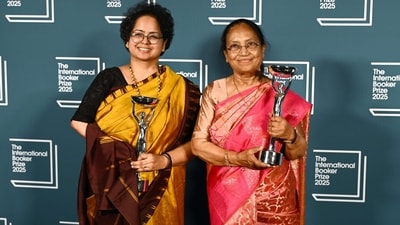 International Booker Prize winners; (LtoR) translator  Deepa Bhasthi and author Banu Mushtaq
