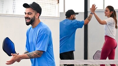 Photos of Virat Kohli playing alongside Anushka Sharma have gone viral Photos of Virat Kohli playing alongside Anushka Sharma have gone viral
