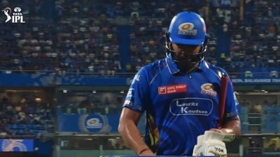Rohit Sharma after getting dismissed against DC Rohit Sharma after getting dismissed against DC