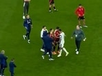 Harry Maguire was left fuming at Cristian Romero.