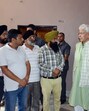 J&K LG Manoj Sinha meets kin of Pakistan shelling victims in Poonch on Wednesday. He also visited Gurdwara Dera Santpura Nangali Sahib, which was hit by a shell (ANI)