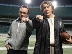 Nicolas Cage and Christian Bale in a promotional picture for Madden.