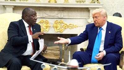 President Donald Trump meets South Africa's President Cyril Ramaphosa in the Oval Office of the White House, Wednesday, (AP) President Donald Trump meets South Africa's President Cyril Ramaphosa in the Oval Office of the White House, Wednesday, (AP)