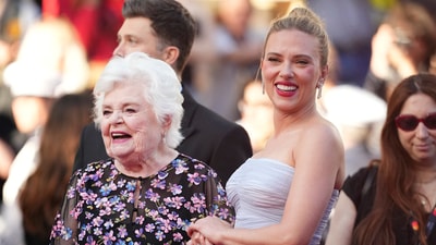 June Squibb, left, and Scarlett Johansson pose for photographers upon arrival at the premiere of the film 'A Private Life' at the 78th international film festival, Cannes, southern France, Tuesday, May 20, 2025. (Photo by Scott A Garfitt/Invision/AP) (Scott Garfitt/Invision/AP) June Squibb, left, and Scarlett Johansson pose for photographers upon arrival at the premiere of the film 'A Private Life' at the 78th international film festival, Cannes, southern France, Tuesday, May 20, 2025. (Photo by Scott A Garfitt/Invision/AP) (Scott Garfitt/Invision/AP)