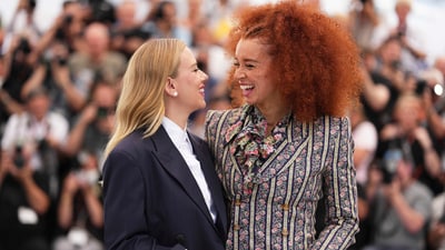 Director Scarlett Johansson, left, and Erin Kellyman pose for photographers at the photo call for the film 'Eleanor the Great' at the 78th international film festival, Cannes, southern France, Wednesday, May 21, 2025. (Photo by Scott A Garfitt/Invision/AP) (Scott Garfitt/Invision/AP) Director Scarlett Johansson, left, and Erin Kellyman pose for photographers at the photo call for the film 'Eleanor the Great' at the 78th international film festival, Cannes, southern France, Wednesday, May 21, 2025. (Photo by Scott A Garfitt/Invision/AP) (Scott Garfitt/Invision/AP)