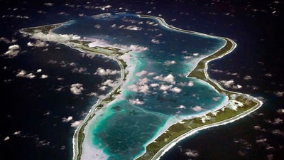 Aerial view of Diego Garcia in the Chagos Island group. (US Navy/AP, File) Aerial view of Diego Garcia in the Chagos Island group. (US Navy/AP, File)