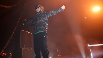 Mo Chara from Irish Hip Hop trio Kneecap performs onstage during the 2025 Coachella Valley Music and Arts Festival at Empire Polo Club on April 11, 2025 in Indio, California. (Photo by VALERIE MACON / AFP) (AFP) Mo Chara from Irish Hip Hop trio Kneecap performs onstage during the 2025 Coachella Valley Music and Arts Festival at Empire Polo Club on April 11, 2025 in Indio, California. (Photo by VALERIE MACON / AFP) (AFP)