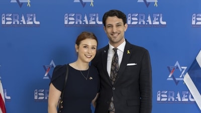 Sarah Milgrim (L) was killed alongside her fiance, Yaron Lischinsky (R) (@IsraelinUSA/X)
