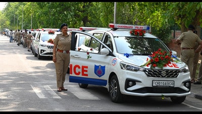 The new PCR vehicles are expected to enhance operational efficiency, reduce response time, and bolster the city’s overall policing infrastructure. (Keshav Singh/HT)