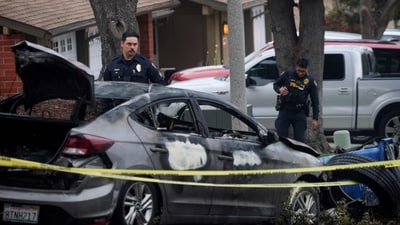 Police officers search the site where a small plane crashed into a San Diego, California, residential street on May 22, 2025. The Federal Aviation Authority said a Cessna 550 crashed at around 3:45 am local time. The neighborhood is close to the Montgomery-Gibbs Executive Airport. The crash left a "gigantic debris field" and damaged some 15 homes and parked cars, ABC News quoted the San Diego assistant fire chief as saying. (Photo by Sandy Huffaker / AFP) (AFP) Police officers search the site where a small plane crashed into a San Diego, California, residential street on May 22, 2025. The Federal Aviation Authority said a Cessna 550 crashed at around 3:45 am local time. The neighborhood is close to the Montgomery-Gibbs Executive Airport. The crash left a "gigantic debris field" and damaged some 15 homes and parked cars, ABC News quoted the San Diego assistant fire chief as saying. (Photo by Sandy Huffaker / AFP) (AFP)