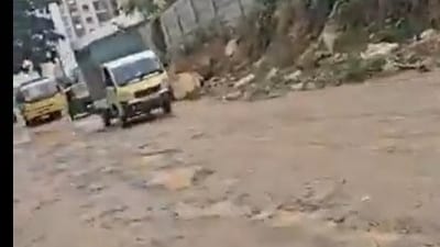 Road leading to the Bengaluru school is in shambles, Tejasvi Surya responds.