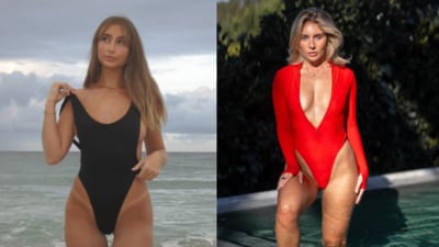 Lily Phillips (L) was allegedly 'arrested' just hours before her 'rival' porn actress Bonnie Blue (R) (Instagram/ Lily Phillips, Bonnie Blue) Lily Phillips (L) was allegedly 'arrested' just hours before her 'rival' porn actress Bonnie Blue (R) (Instagram/ Lily Phillips, Bonnie Blue)