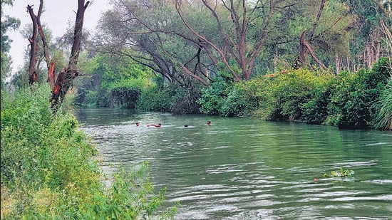 The accident took place in the section of the canal behind CISF Camp in Bawana. (HT Photos)