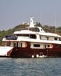 A high-end yacht anchored in the Aguada bay at the mouth of the River Mandovi in Panaji. A high-end yacht anchored in the Aguada bay at the mouth of the River Mandovi in Panaji.