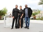 Rahul Bhat, Sunny Leone and Anurag Kashyap during a photocall for the premiere of Kennedy at the Cannes Film Festival in 2023. Rahul Bhat, Sunny Leone and Anurag Kashyap during a photocall for the premiere of Kennedy at the Cannes Film Festival in 2023.