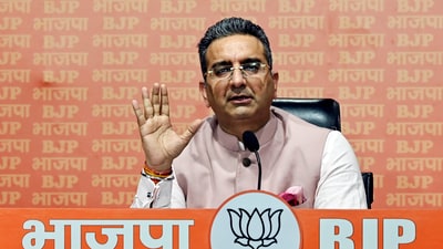 Bharatiya Janata Party (BJP) spokesperson Gaurav Bhatia addresses a press conference, at BJP HQ, in New Delhi on Friday. (ANI)