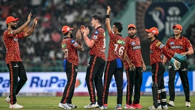 Phil Salt raced to fifty in 27 balls but cramps curtailed his movements, and soon perished to Pat Cummins, who ended up claiming three wickets. (AFP) Phil Salt raced to fifty in 27 balls but cramps curtailed his movements, and soon perished to Pat Cummins, who ended up claiming three wickets. (AFP)