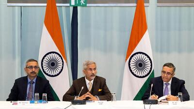 External affairs minister S Jaishankar (centre) chairs the regional conference of Indian Ambassadors in Europe, on Thursday. (Photo from X) External affairs minister S Jaishankar (centre) chairs the regional conference of Indian Ambassadors in Europe, on Thursday. (Photo from X)